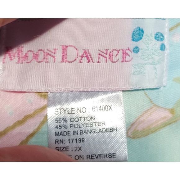 Moon‎ Dance Sleeveless Blouse Green & Pink Women's Size 2XL - Picture 5 of 5